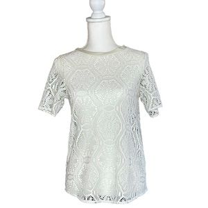 Banana Republic Off White Crochet Blouse